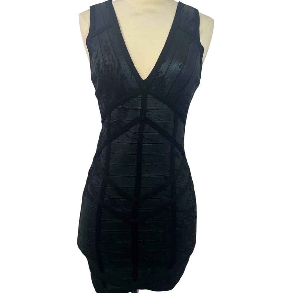 ANGL Women's Bandage Bodycon Mini Dress Black Tie Event Sleeveless Goth Size S